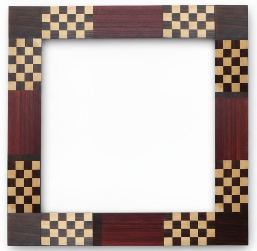 Carré 70*35 Placage damier palissandre padouk